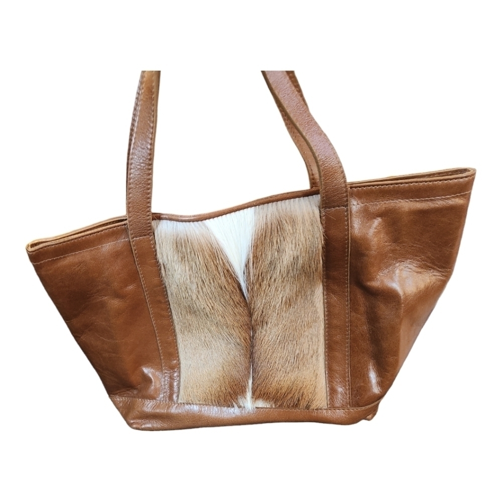 Vintage handmade animal hide, fur bag purse